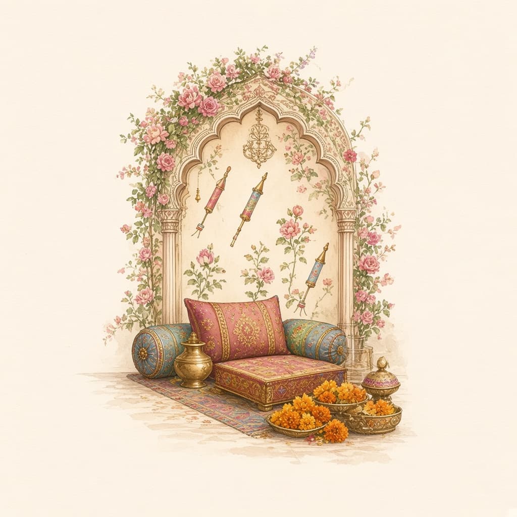 Watercolor illustration for Bhaat