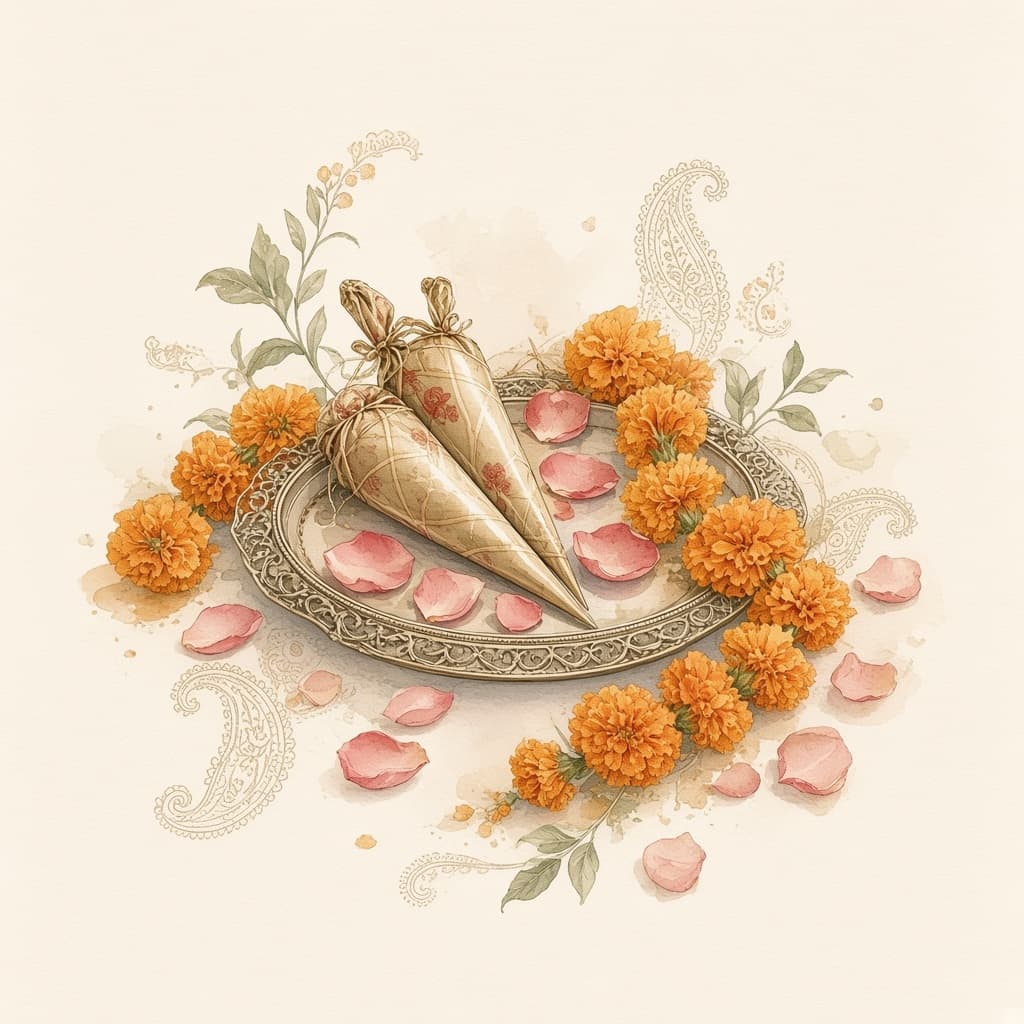 Watercolor illustration for Mehendi
