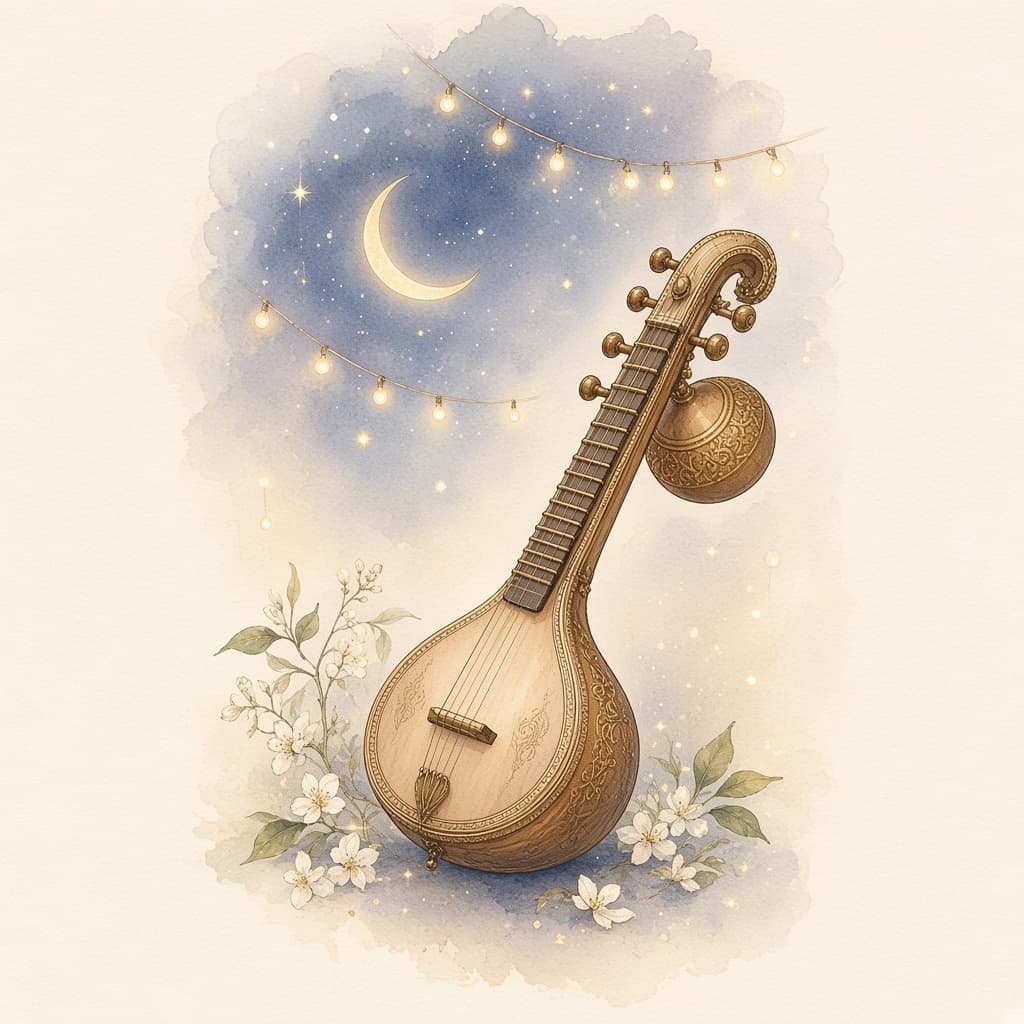 Watercolor illustration for Musical Night