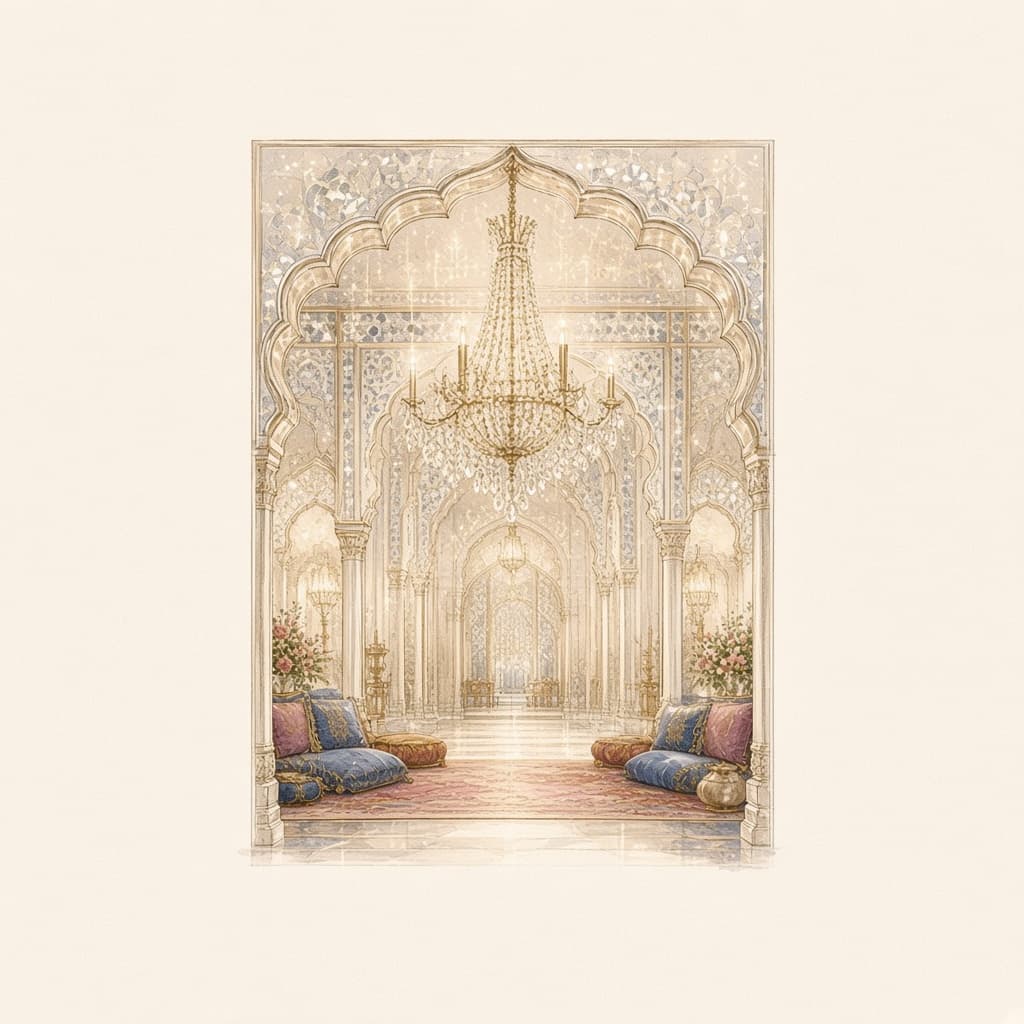 Watercolor illustration for Tikka Mudda / Sangeet